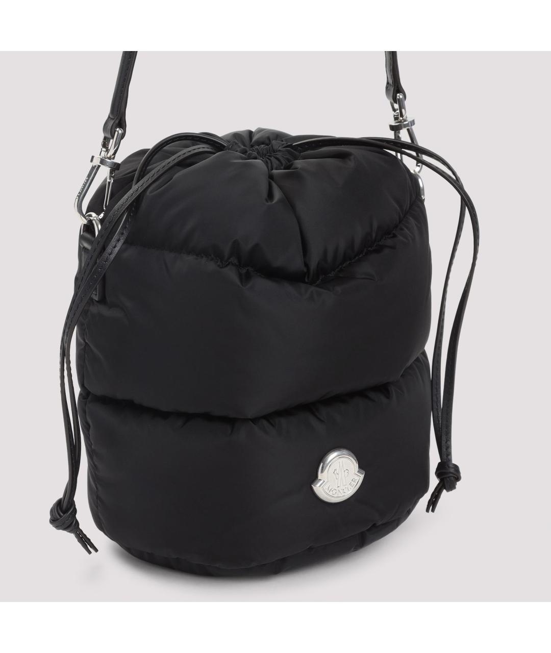 MONCLER Черная синтетическая сумка с короткими ручками, фото 3