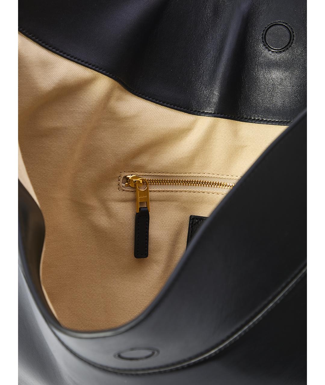 JACQUEMUS Черная кожаная сумка через плечо, фото 4