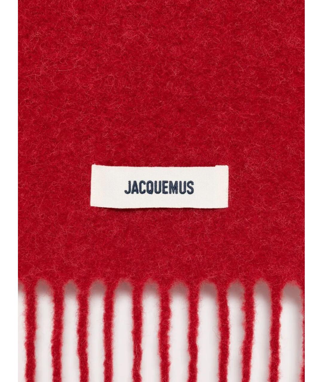 JACQUEMUS Красный шерстяной шарф, фото 2