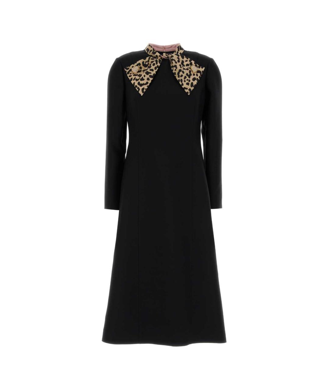 VALENTINO Черное шерстяное вечернее платье, фото 1