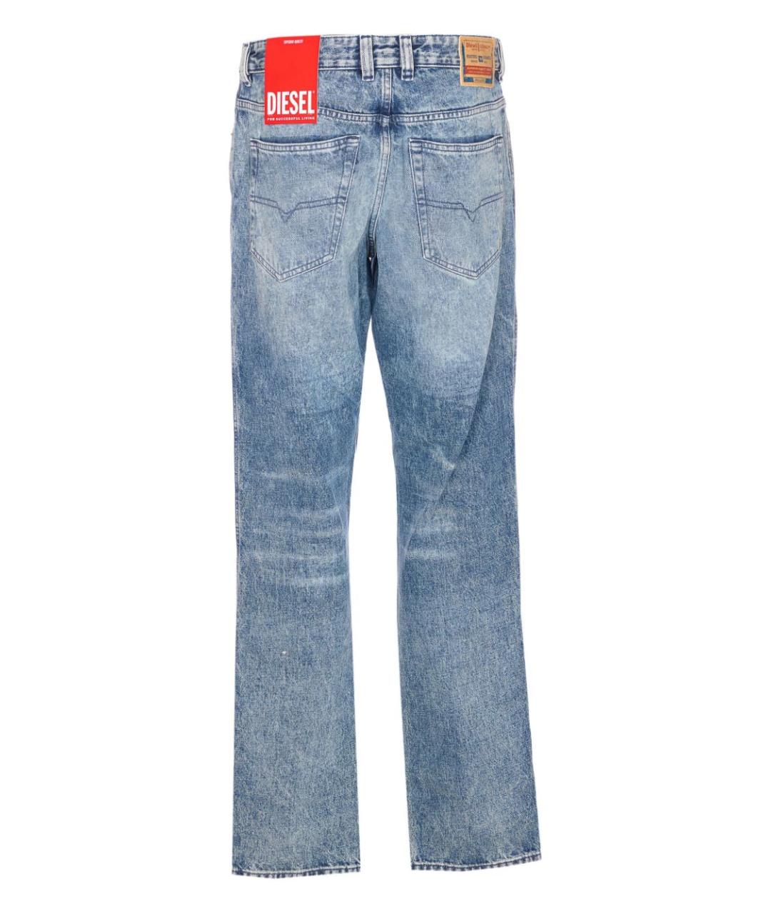 DIESEL Голубые хлопковые прямые джинсы, фото 2