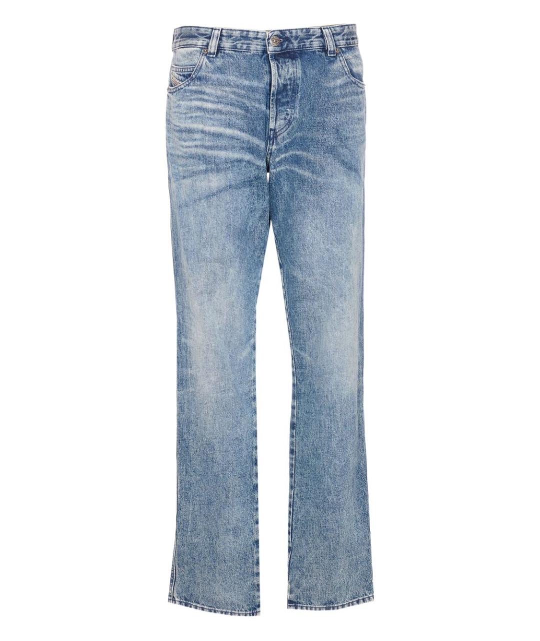 DIESEL Голубые хлопковые прямые джинсы, фото 1
