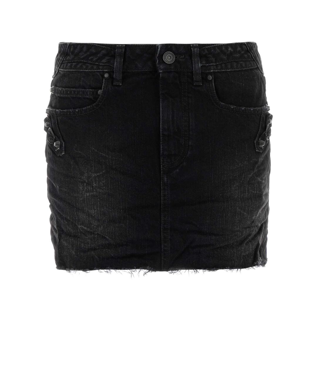 BALENCIAGA Черная хлопковая юбка мини, фото 1