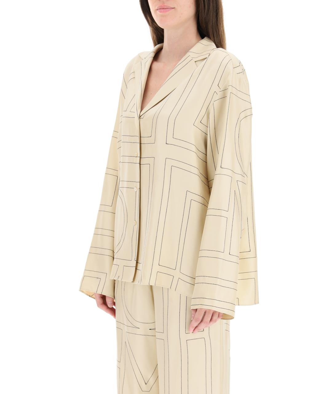 TOTEME Бежевая шелковая рубашка, фото 4