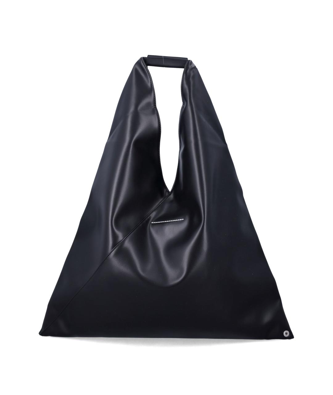 MM6 MAISON MARGIELA Черная кожаная сумка с короткими ручками, фото 3