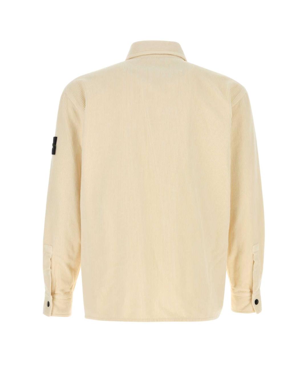 STONE ISLAND Бежевая хлопковая кэжуал рубашка, фото 2