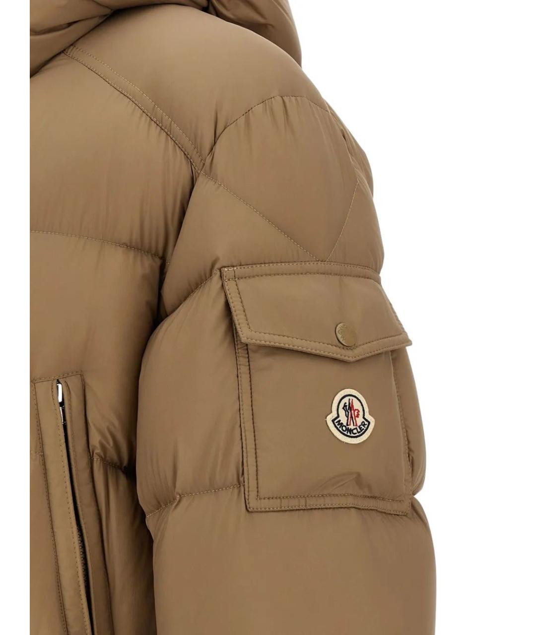 MONCLER Бежевая полиамидовая парка, фото 3