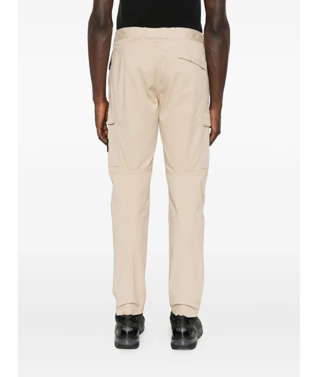 STONE ISLAND Бежевые хлопковые повседневные брюки, фото 4