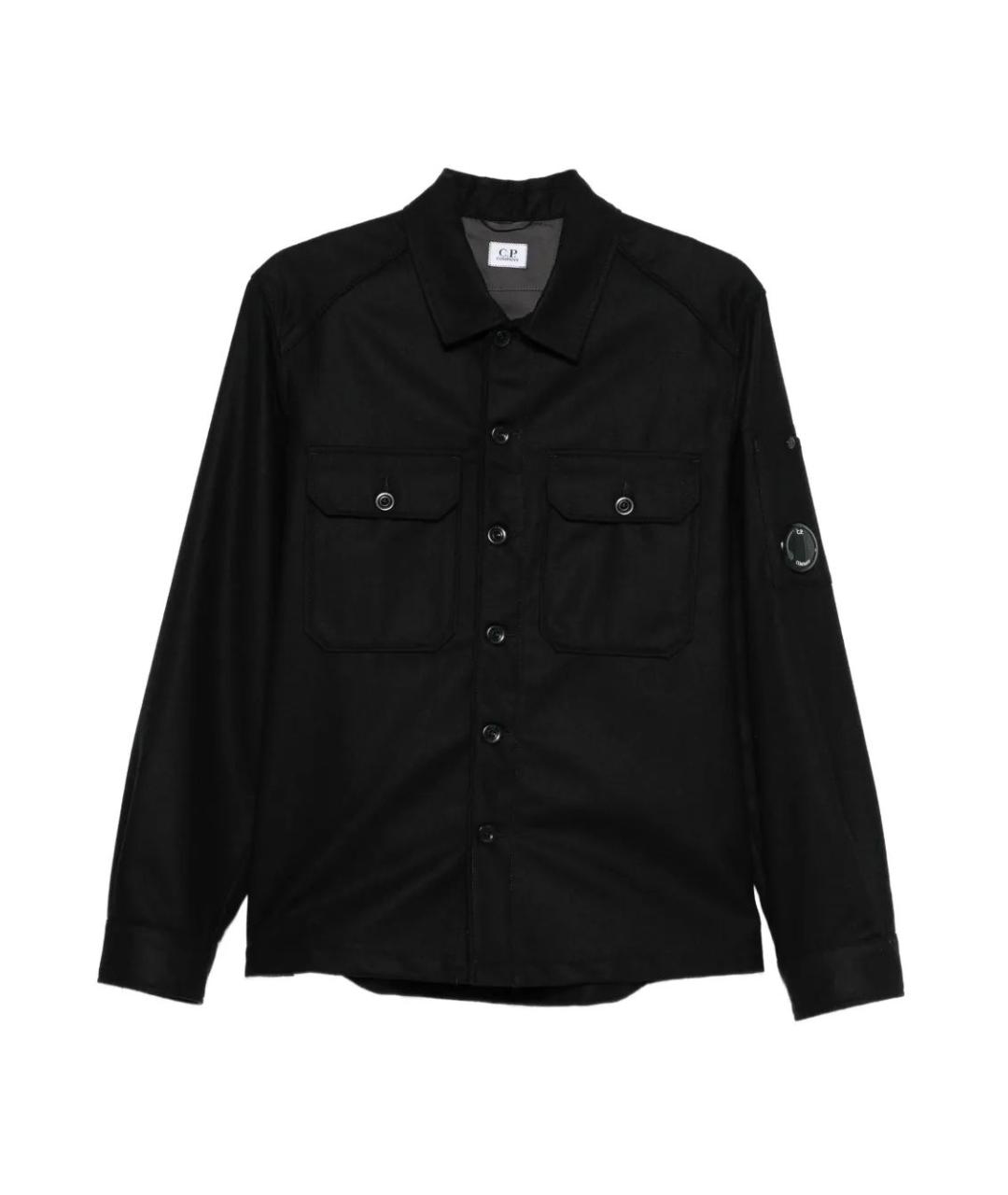 CP COMPANY Черная шерстяная кэжуал рубашка, фото 1