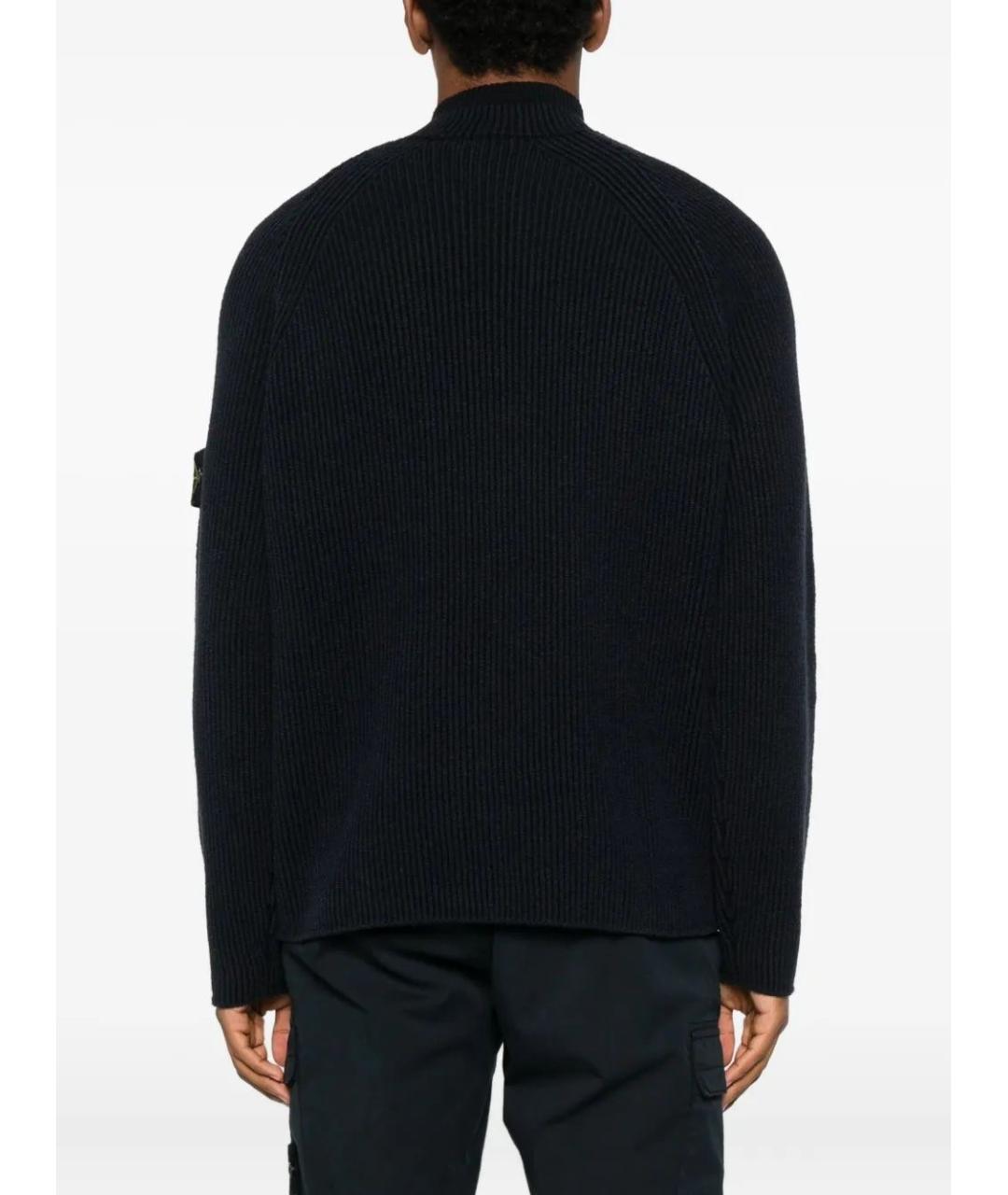 STONE ISLAND Темно-синий шерстяной джемпер / свитер, фото 4