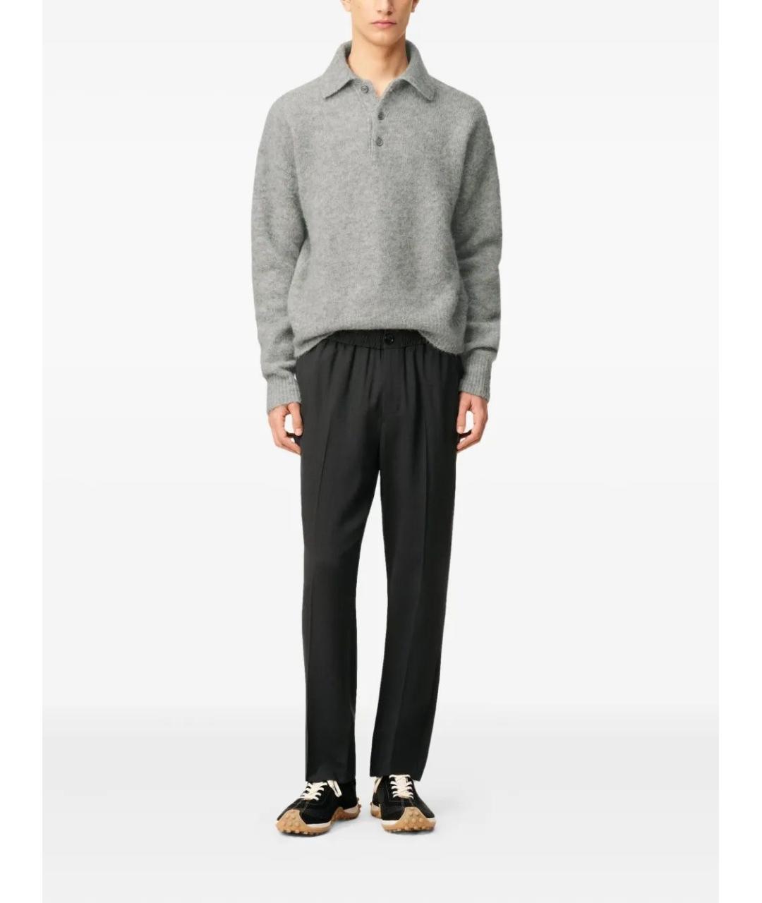 Ami Paris Черные шерстяные повседневные брюки, фото 2