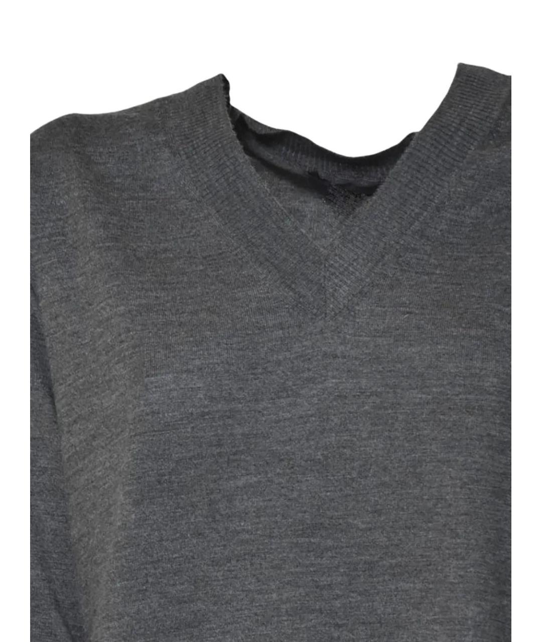 WEEKEND MAX MARA Серый кашемировый джемпер / свитер, фото 3