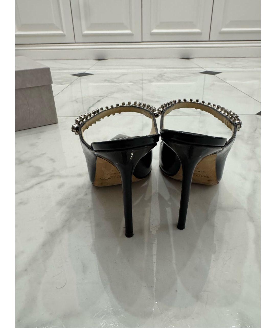 JIMMY CHOO Черные мюли из лакированной кожи, фото 4