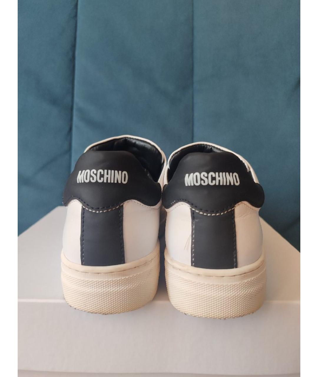 MOSCHINO Белые кожаные кеды, фото 4