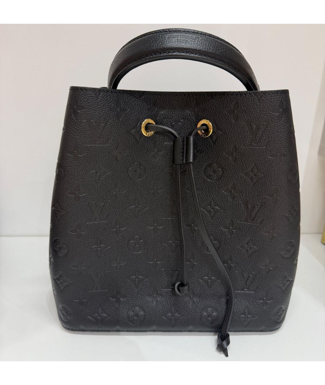 LOUIS VUITTON Черная кожаная сумка тоут, фото 5