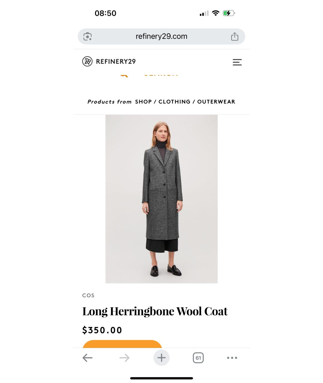 COS Серое шерстяное пальто, фото 4