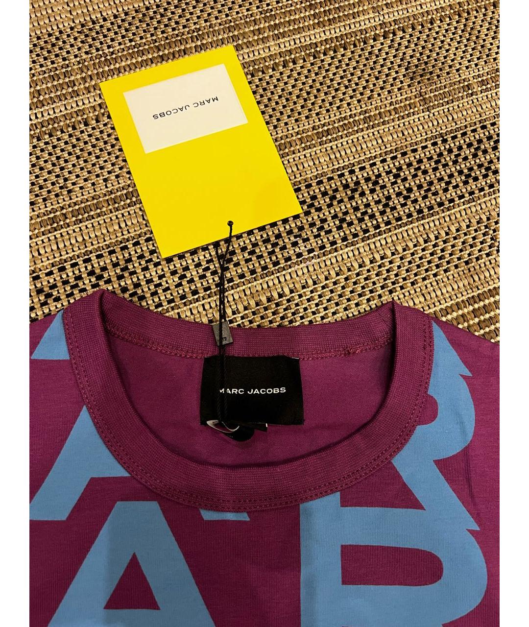 MARC JACOBS Фиолетовая хлопко-эластановая футболка, фото 3