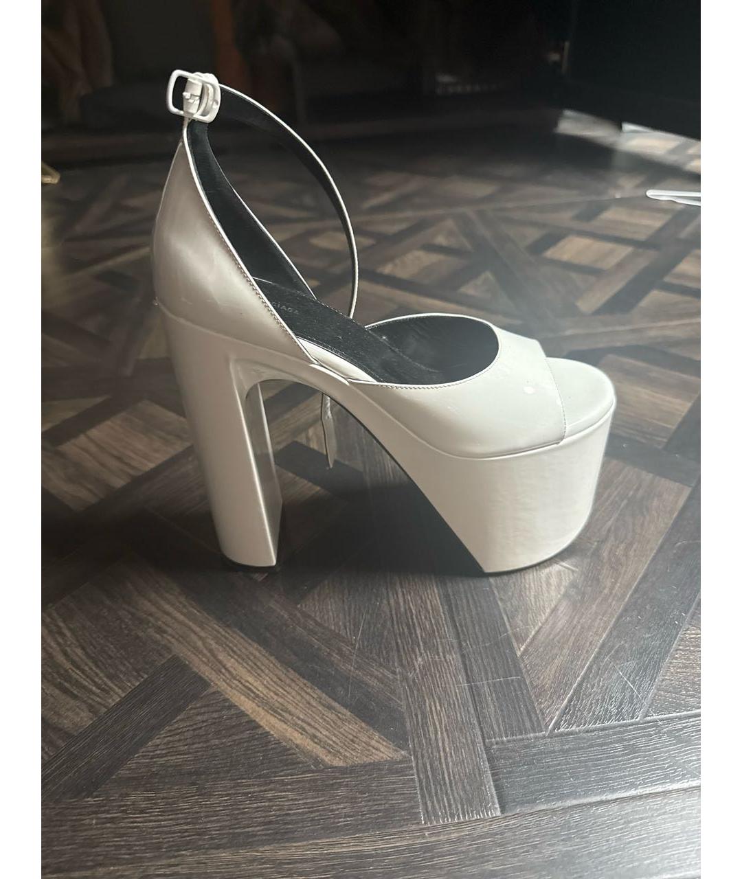 BALENCIAGA Белые кожаные туфли, фото 5