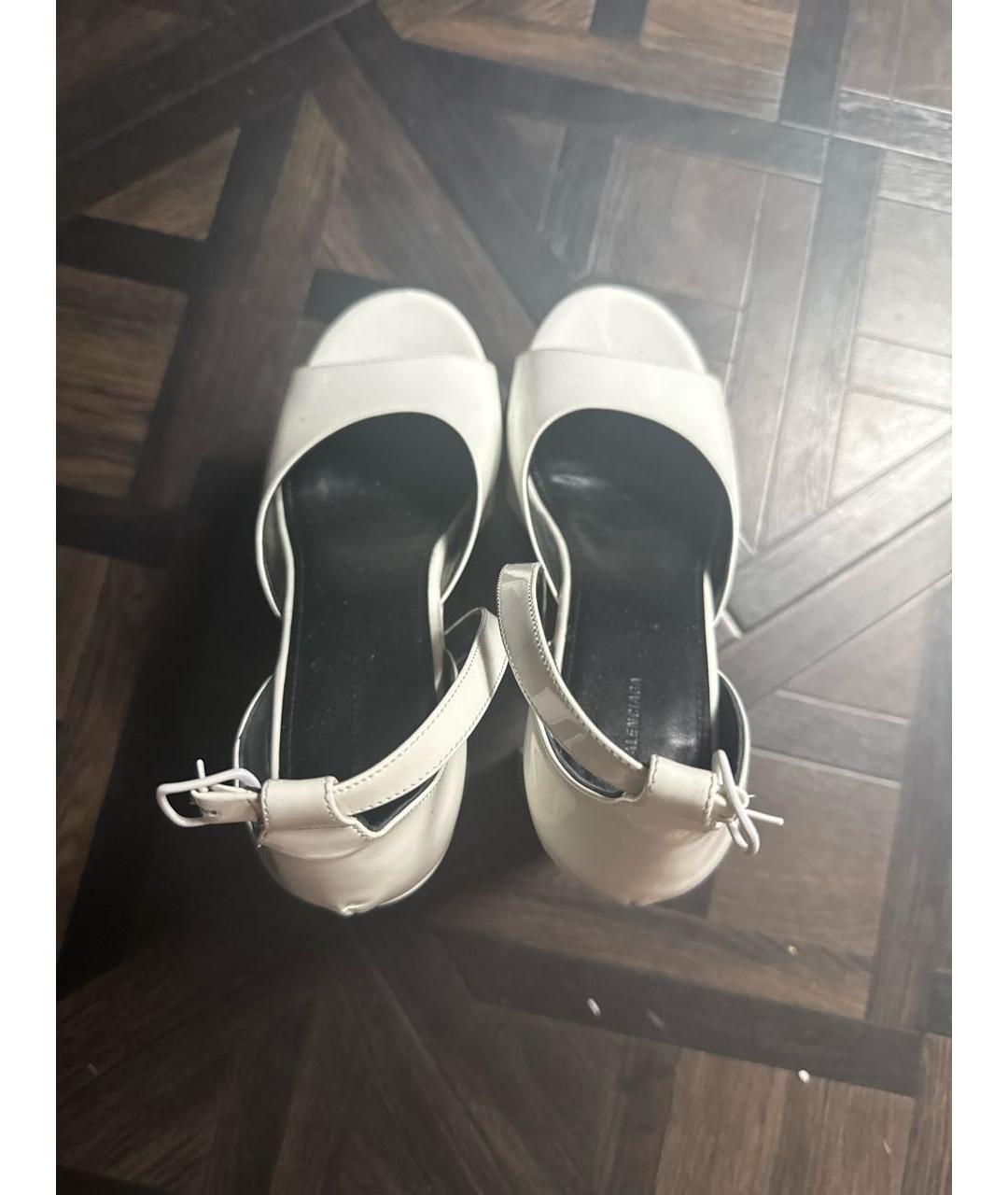BALENCIAGA Белые кожаные туфли, фото 3