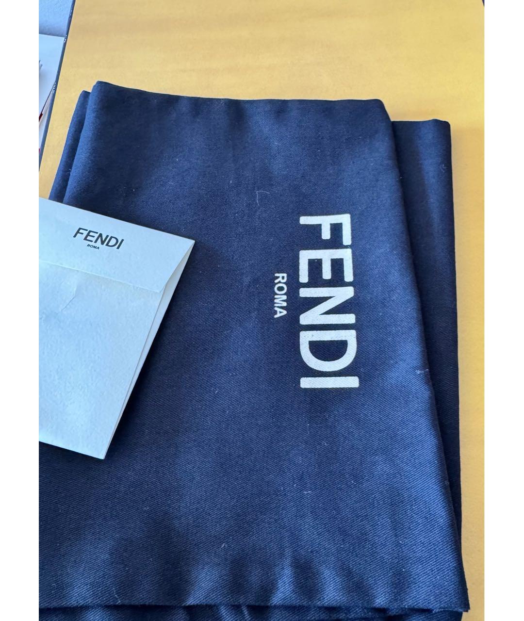 FENDI Черные кожаные ботфорты, фото 6