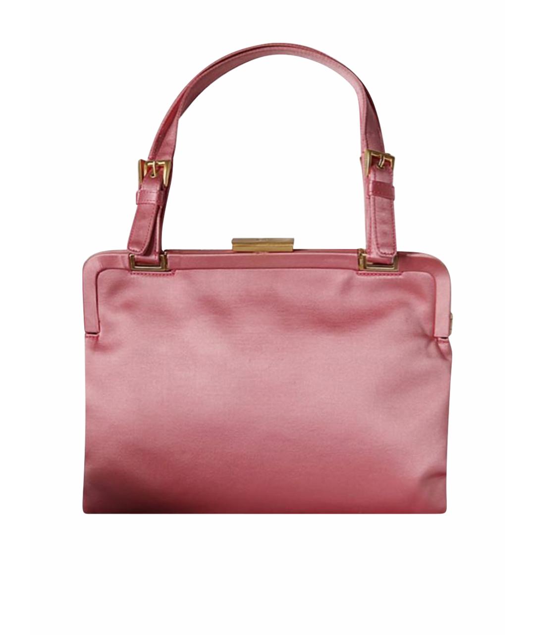PRADA Розовая тканевая сумка с короткими ручками, фото 1