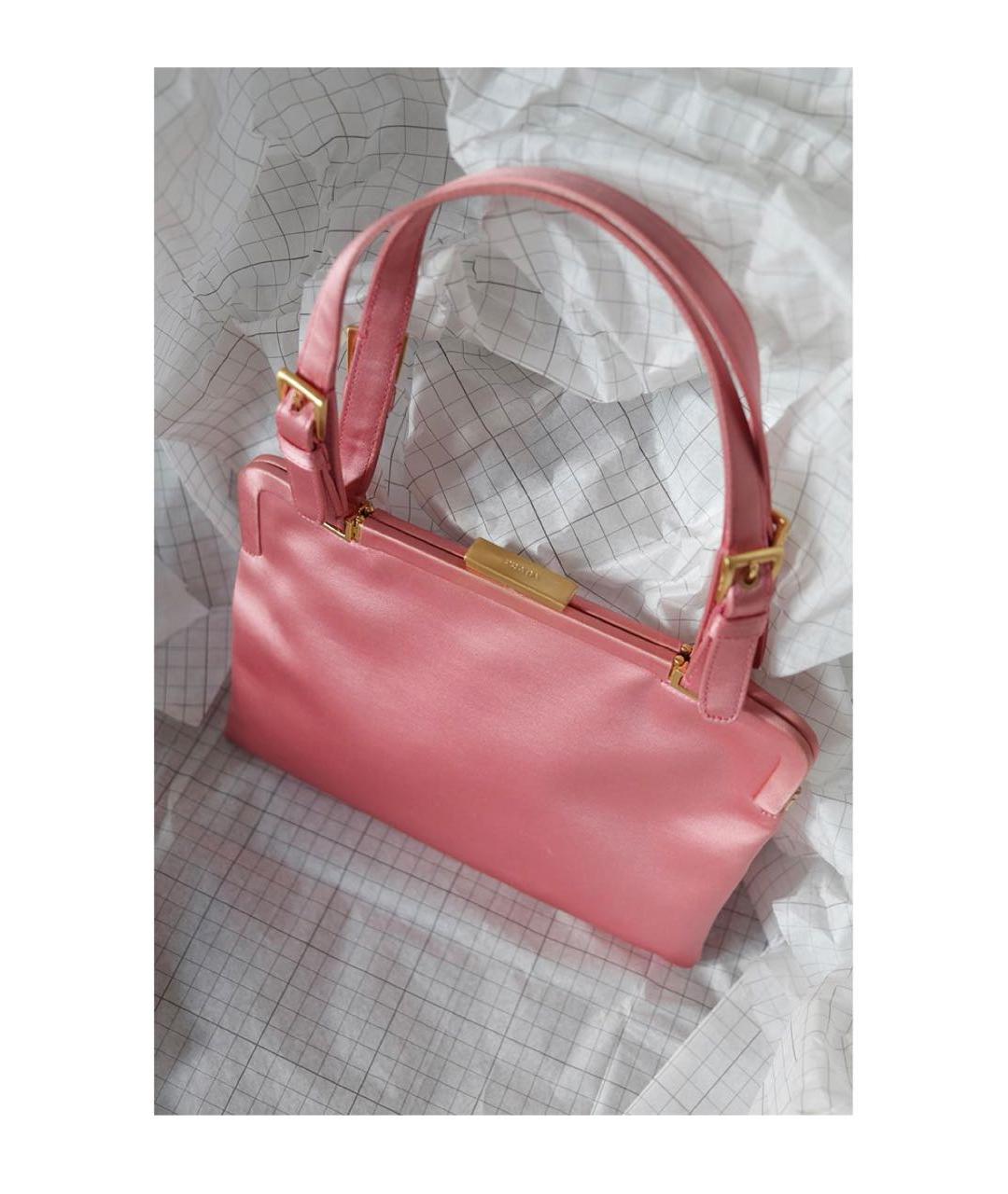 PRADA Розовая тканевая сумка с короткими ручками, фото 2
