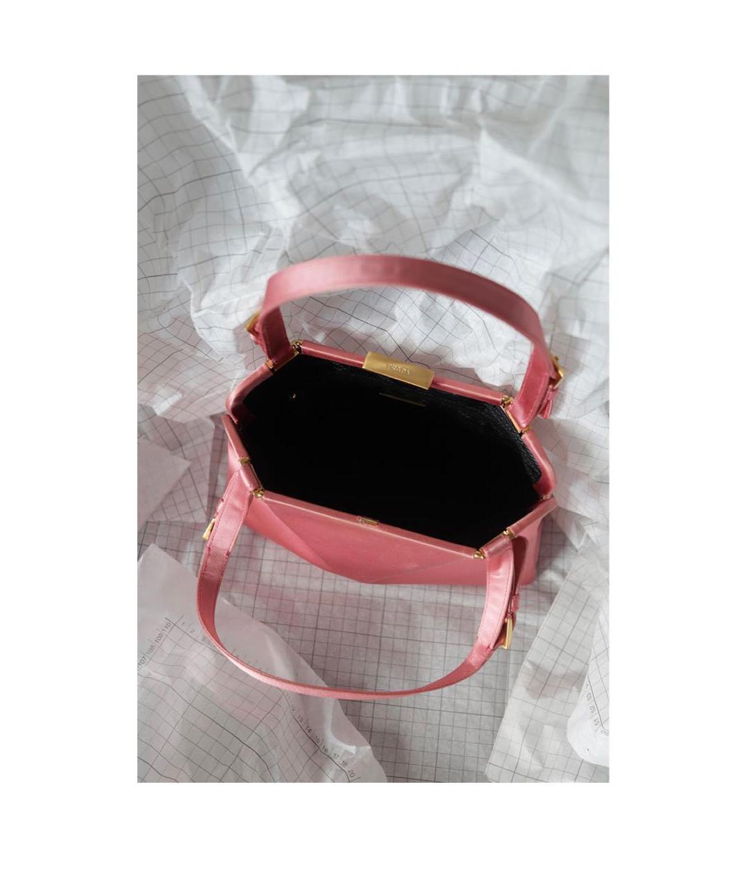 PRADA Розовая тканевая сумка с короткими ручками, фото 4
