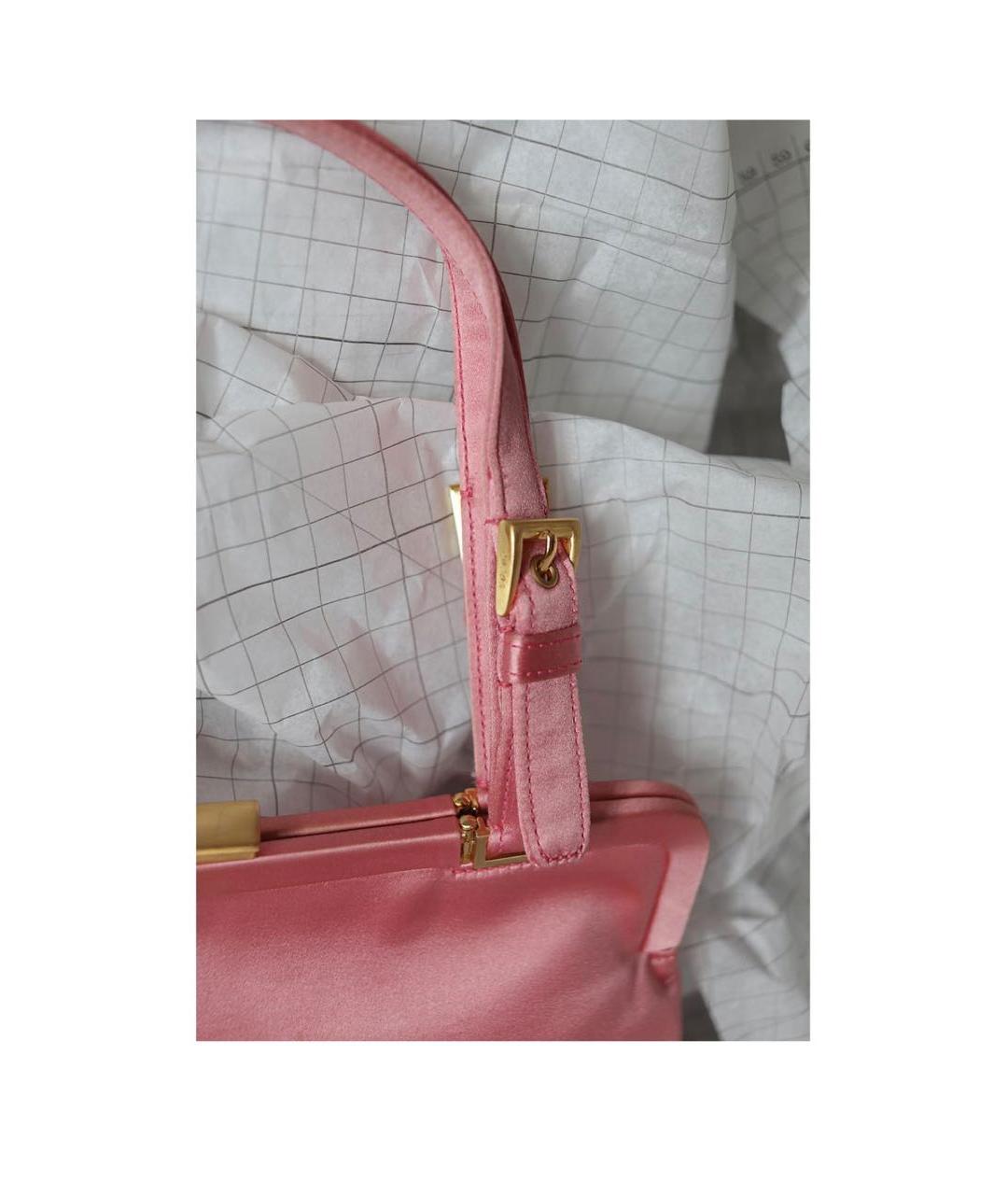 PRADA Розовая тканевая сумка с короткими ручками, фото 3