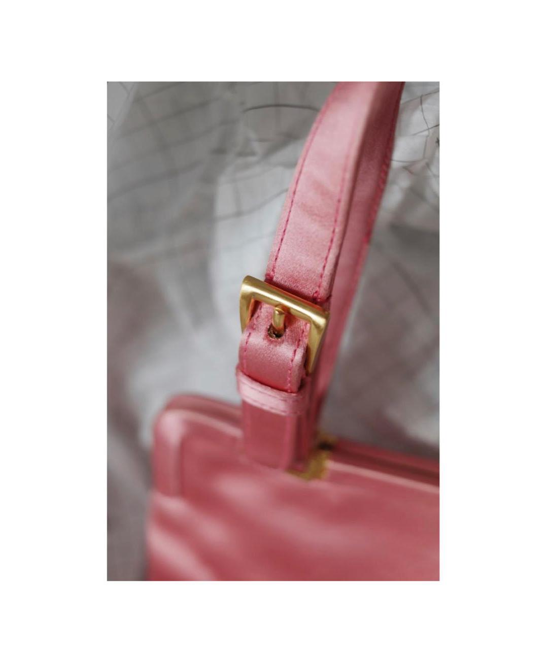 PRADA Розовая тканевая сумка с короткими ручками, фото 6
