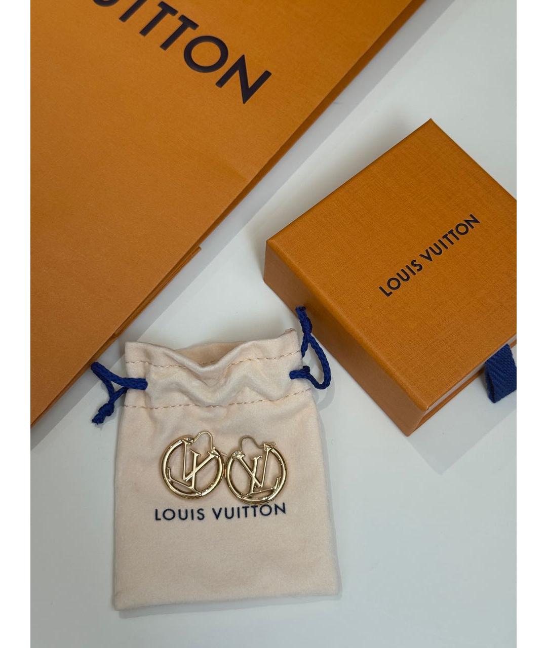 LOUIS VUITTON Золотые металлические серьги, фото 3