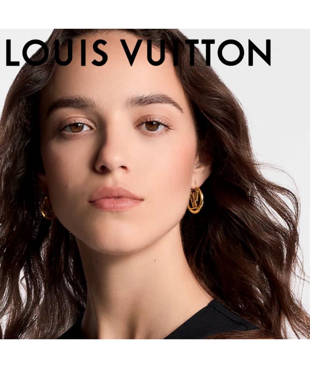 LOUIS VUITTON Золотые металлические серьги, фото 2