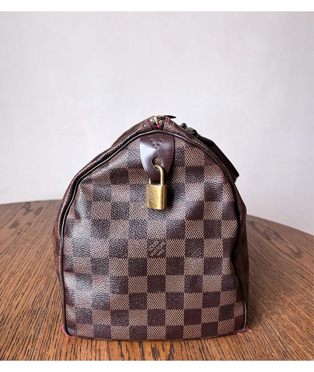 LOUIS VUITTON Коричневая кожаная сумка тоут, фото 4