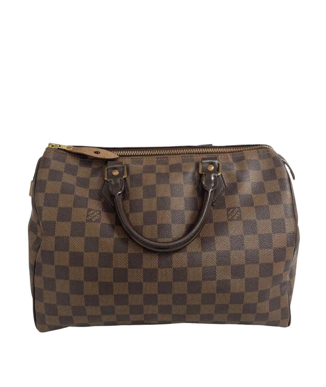 LOUIS VUITTON Коричневая кожаная сумка тоут, фото 9