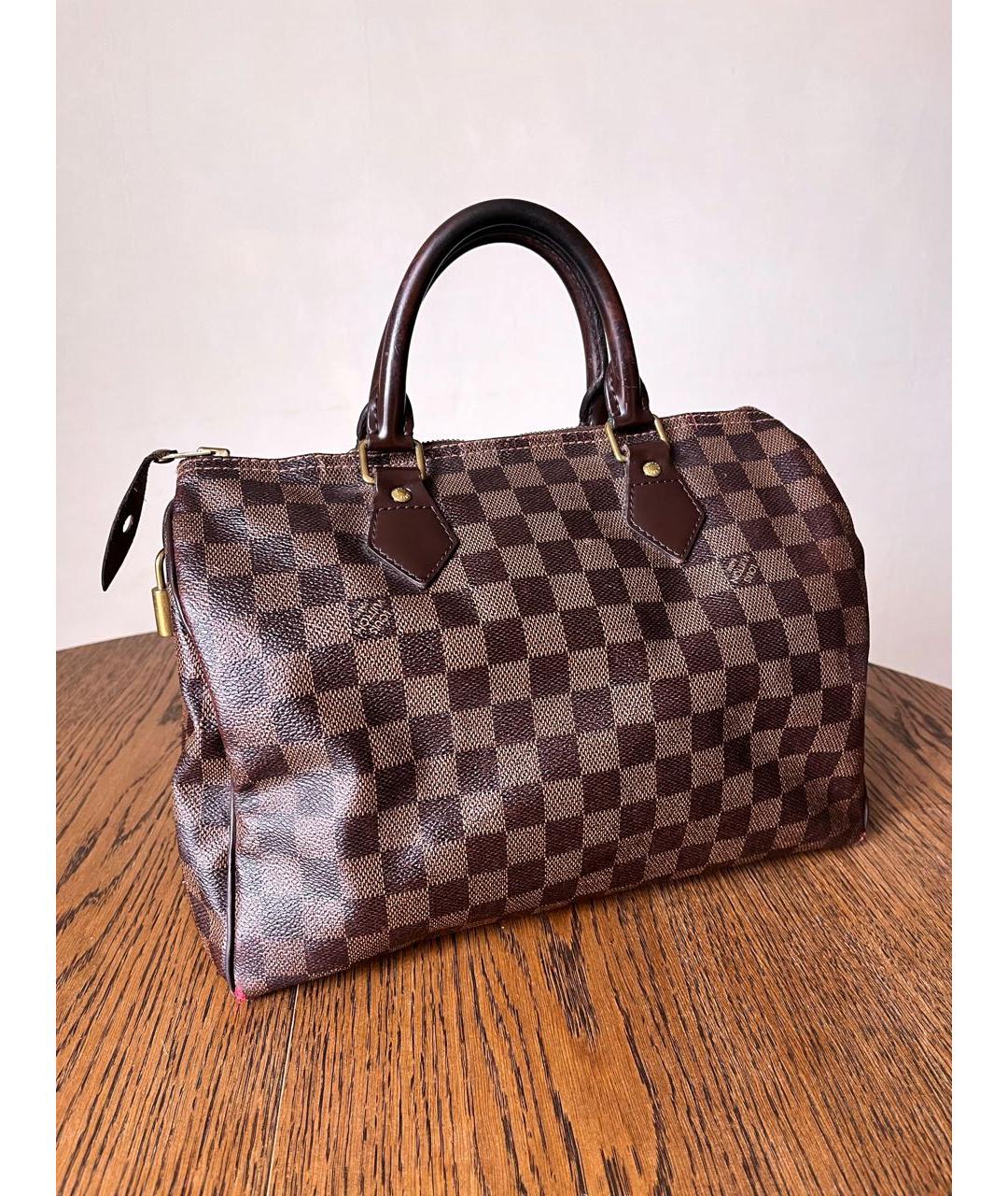 LOUIS VUITTON Коричневая кожаная сумка тоут, фото 6