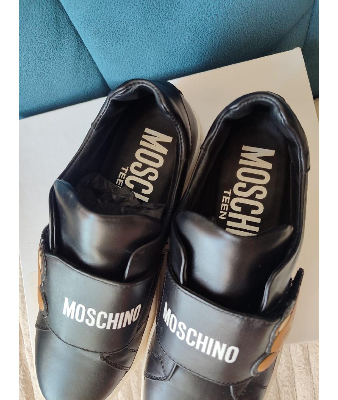 MOSCHINO Черные кожаные кеды, фото 7