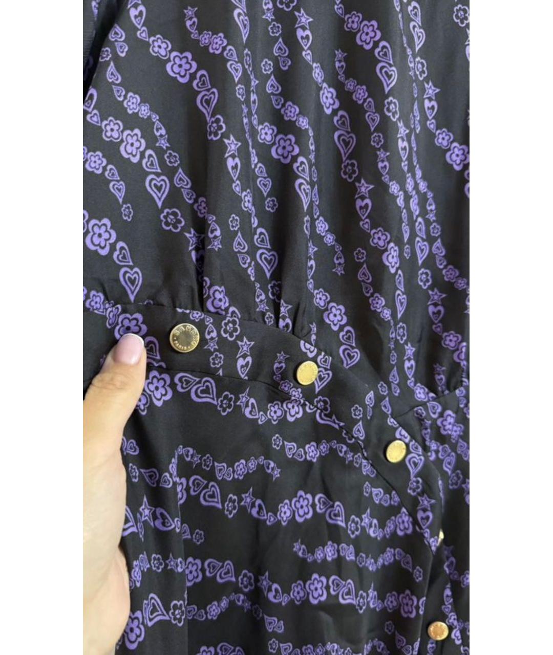 SANDRO Фиолетовое шелковое повседневное платье, фото 6