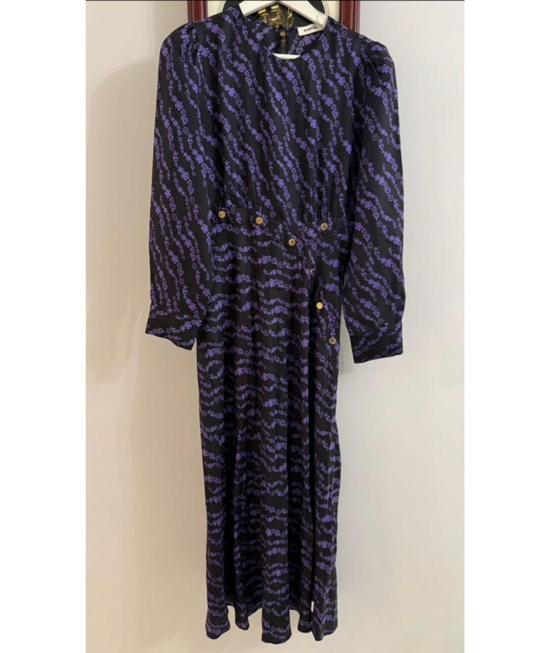 SANDRO Фиолетовое шелковое повседневное платье, фото 9