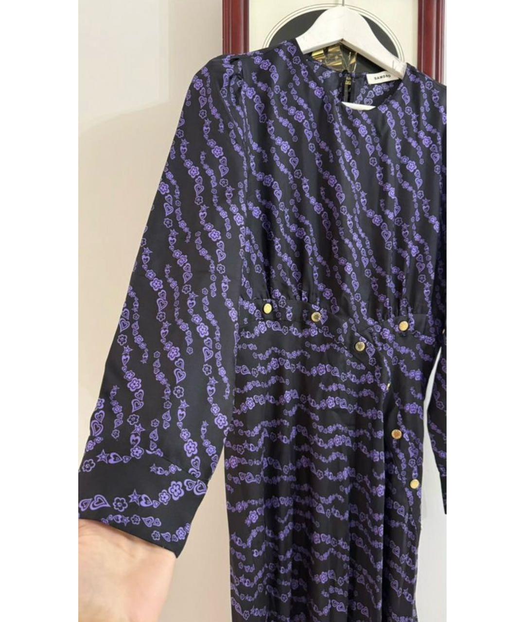 SANDRO Фиолетовое шелковое повседневное платье, фото 4