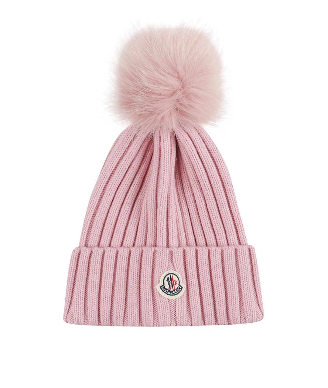 MONCLER Розовая синтетическая шапка, фото 1