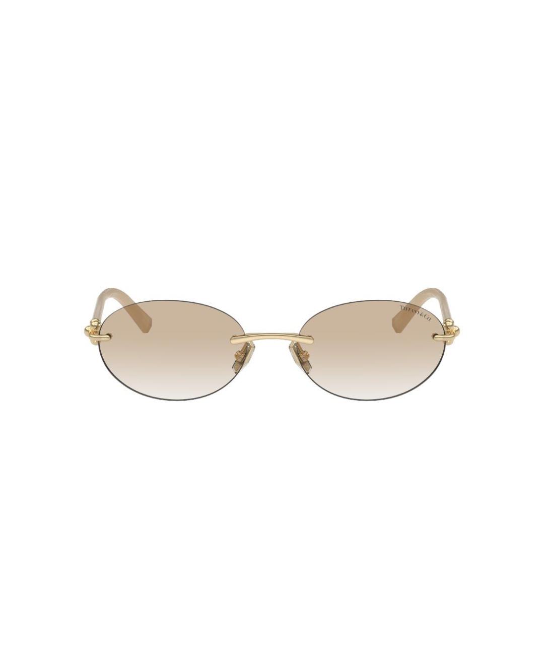 TIFFANY&CO Бежевые металлические солнцезащитные очки, фото 8