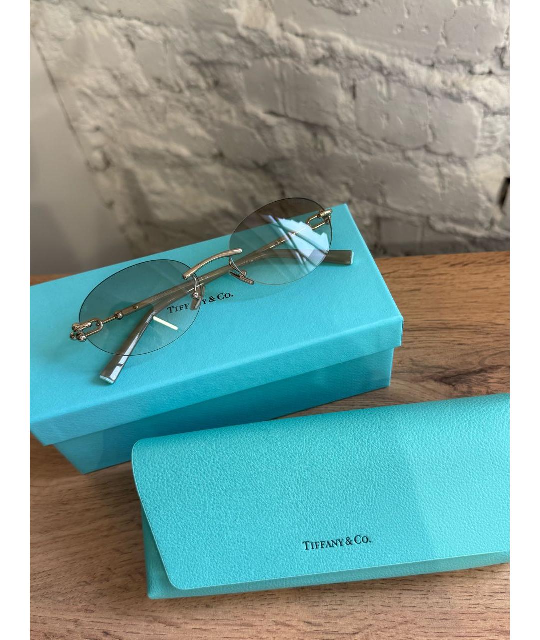 TIFFANY&CO Бежевые металлические солнцезащитные очки, фото 4