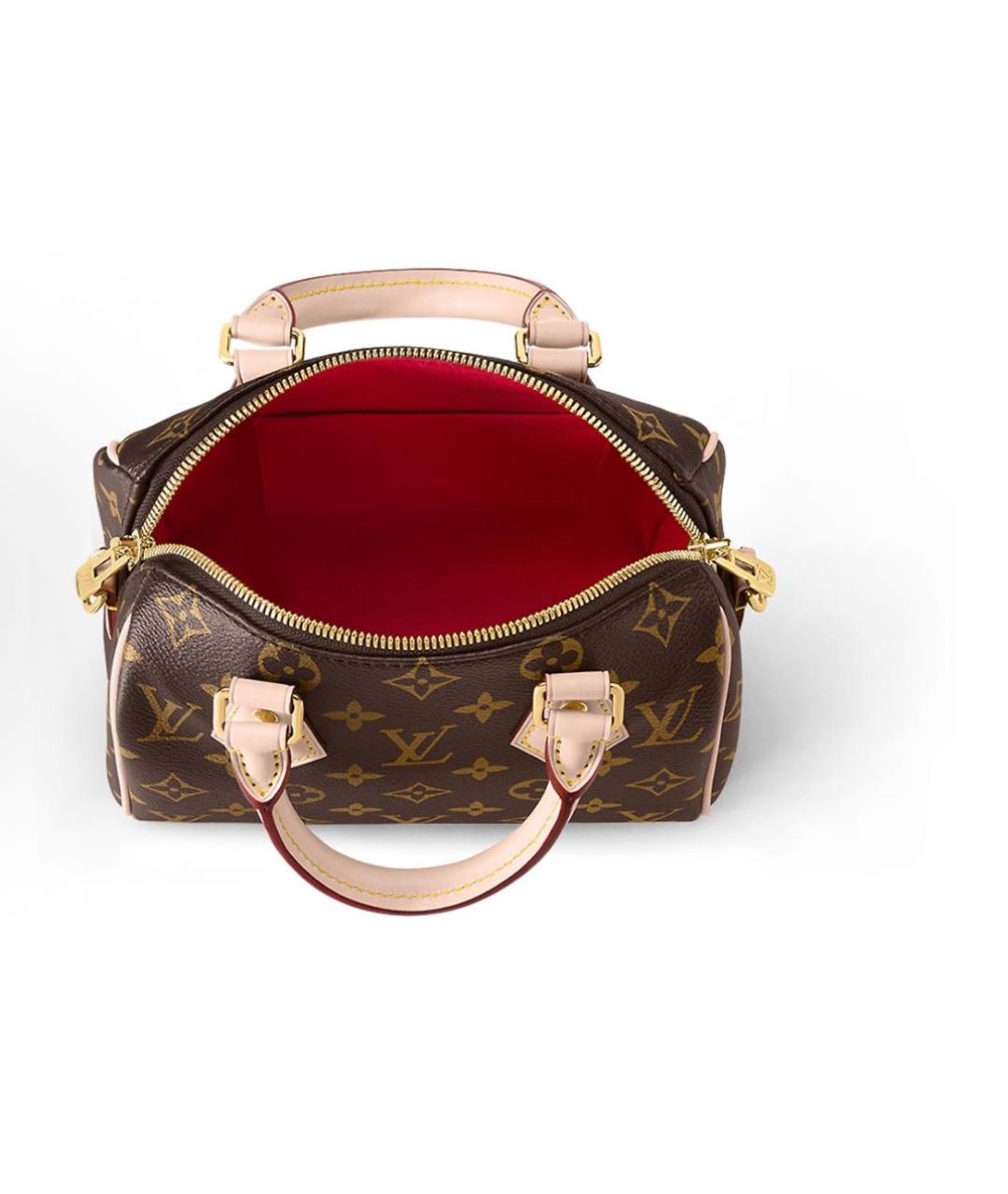 LOUIS VUITTON Коричневая кожаная сумка с короткими ручками, фото 4
