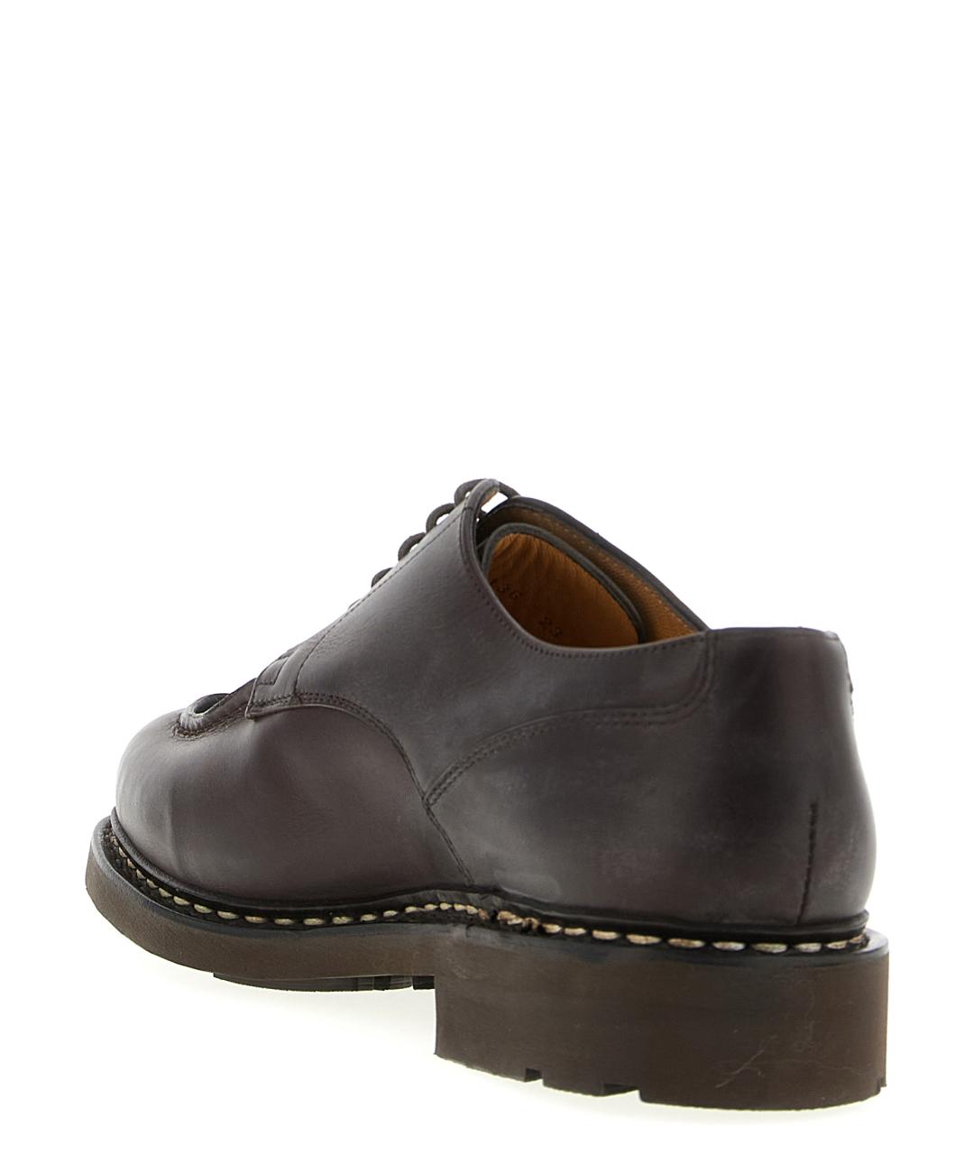 PARABOOT Коричневые кожаные низкие ботинки, фото 3