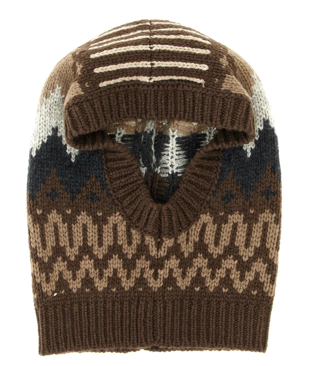 BRUNELLO CUCINELLI Коричневая кашемировая шапка, фото 2