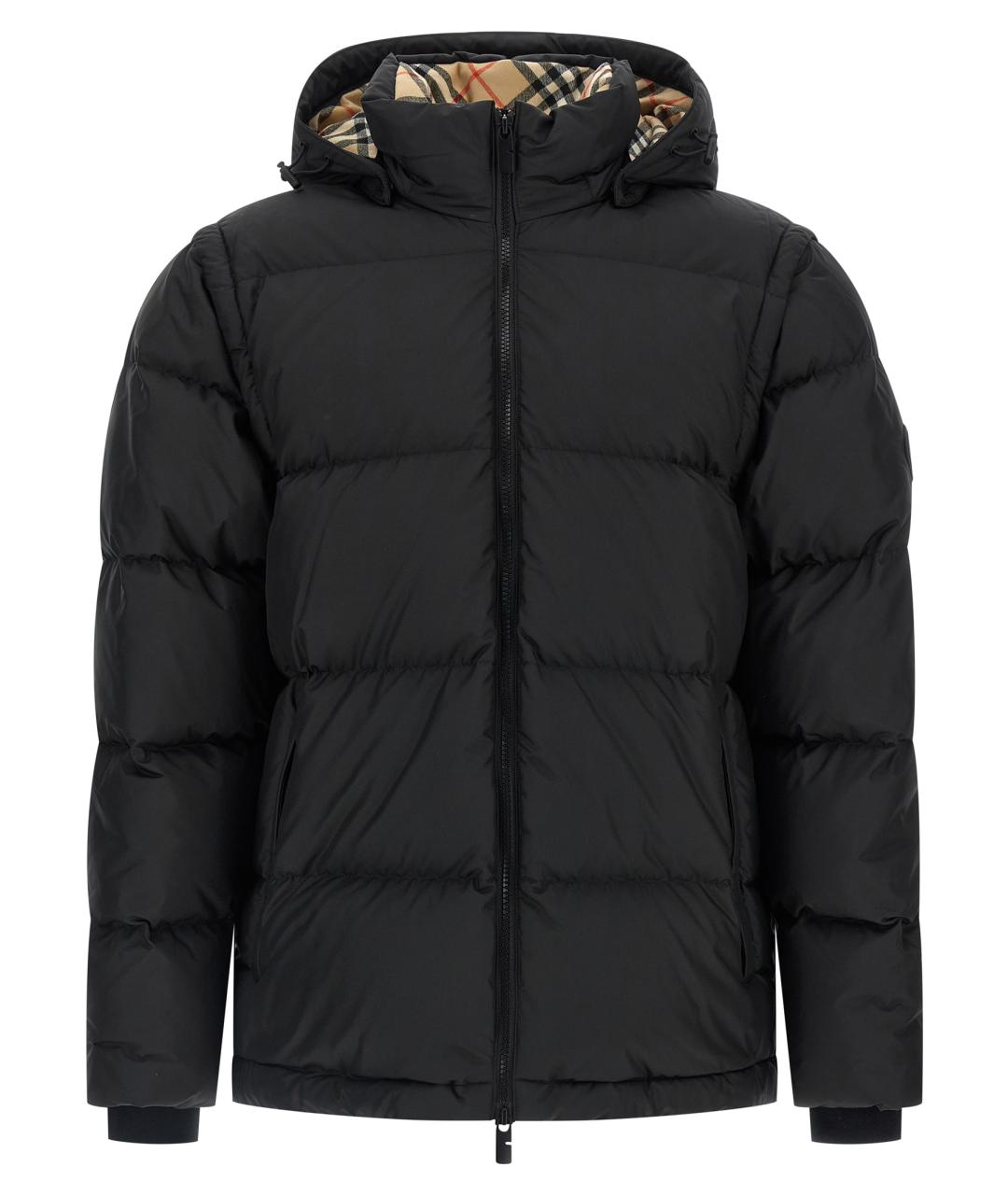 BURBERRY Черный полиэстеровый пуховик, фото 1