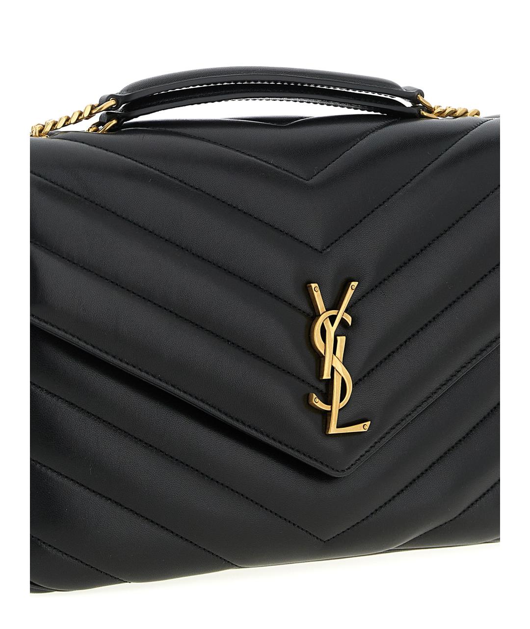 SAINT LAURENT Черная кожаная сумка через плечо, фото 3