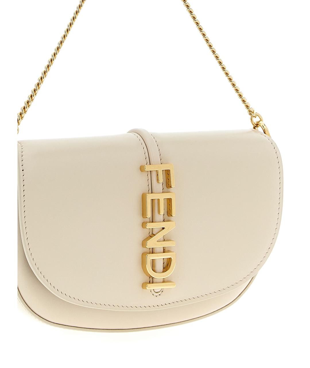FENDI Бежевый кожаный кошелек, фото 3