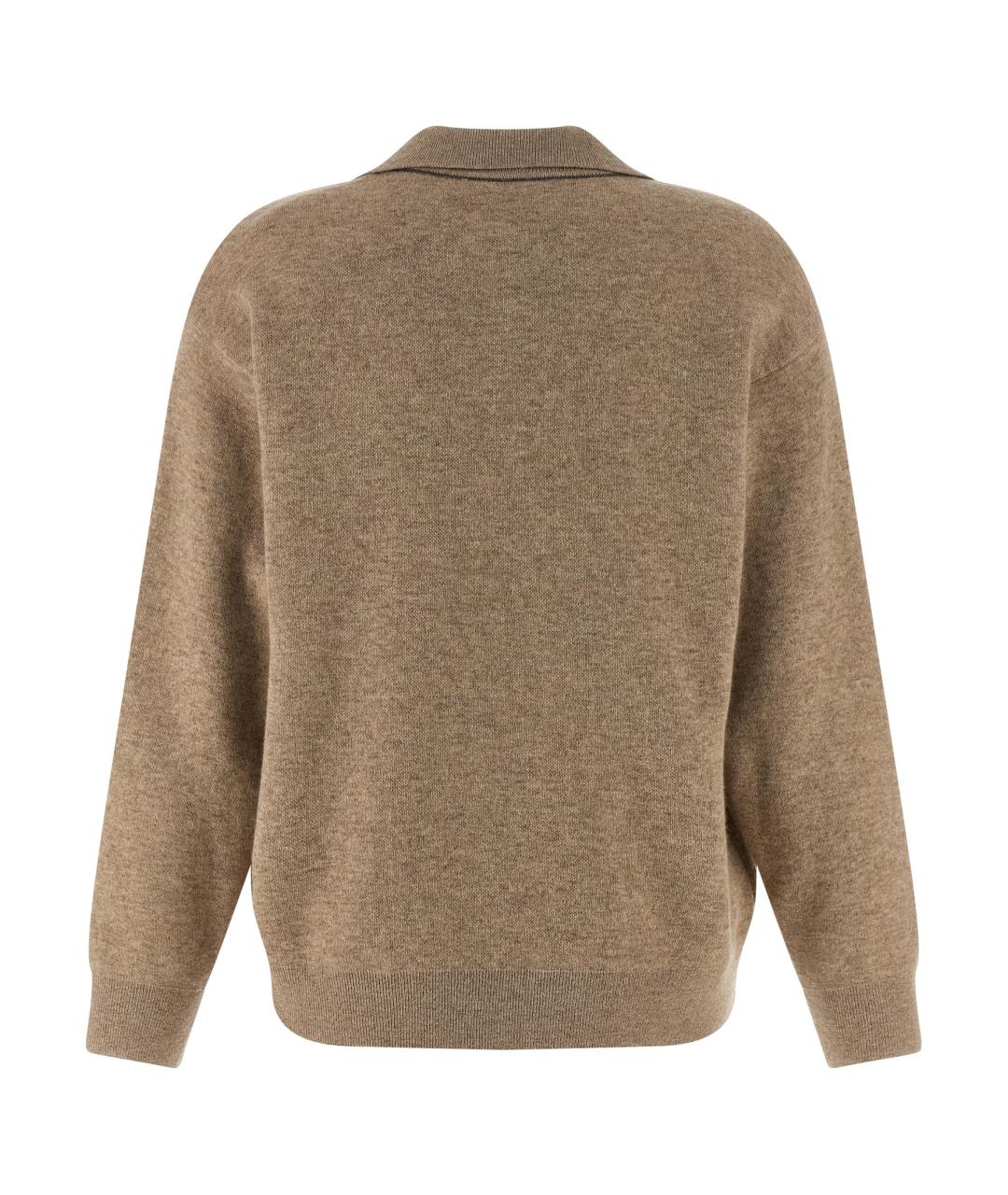 BRUNELLO CUCINELLI Бежевый кашемировый джемпер / свитер, фото 2