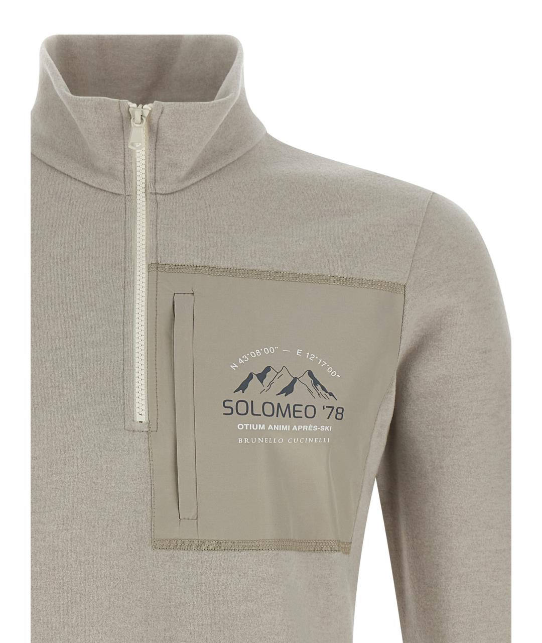 BRUNELLO CUCINELLI Бежевый кашемировый джемпер / свитер, фото 3