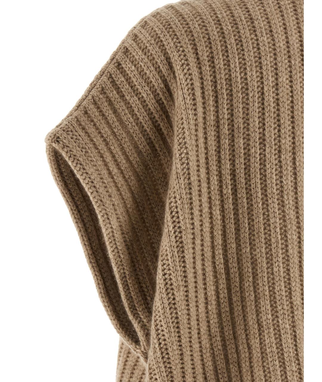 BRUNELLO CUCINELLI Бежевая кашемировая жилетка, фото 4